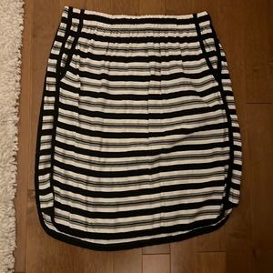 Loft black and white striped skirt
